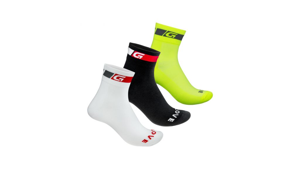 Pack de Trois Paires De Chaussettes De Couleur : Blanc, Noir, Jaune - 9008