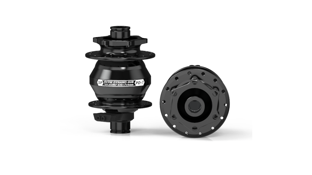 Moyeu PD7, noir, 28 trous, disque 6 trous, axe 12mm x 100