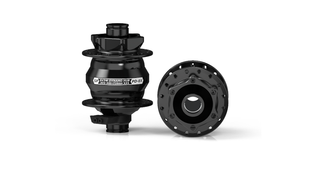 Moyeu PD6, noir, 32 trous, disque 6 trous, axe 15mm X 100