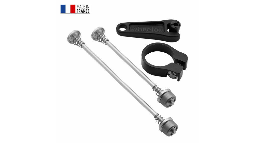 Kit n°3-9 - Axe avant + Axe arrière + collier de selle 34.9mm + Clé