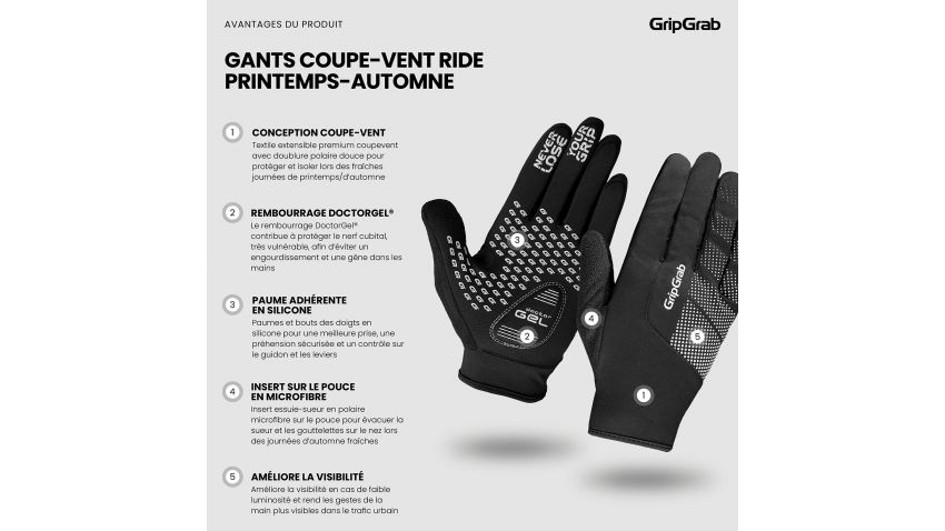 Gants Longs Mi-Saison Ride Windproof  XXL- 1054