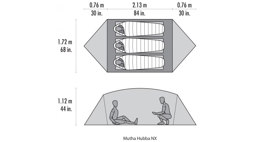 Tente de voyage 3 personnes - MSR Mutha Hubba NX Tent - Vert