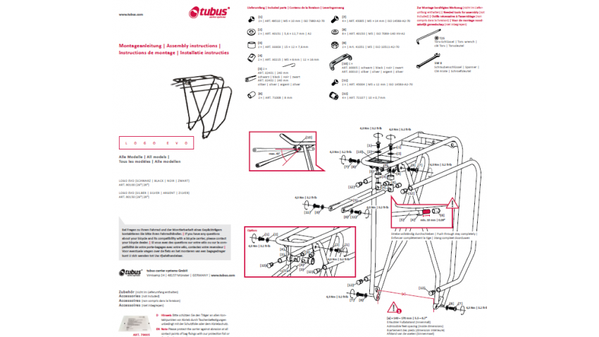 Tubus Porte-bagages arrière Logo Evo noir