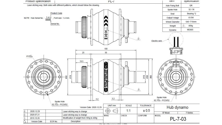Moyeu PL7, noir, 24trous, centerlock, axe 12mm x 100