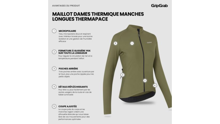 Veste thermique manches longues femme ThermaPace - 6200